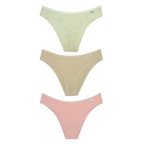 Kit 03 Calcinhas Tipo Biquini Infantil em Cotton