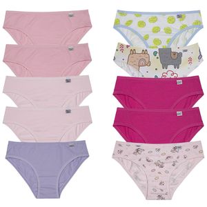 Kit de 10 Calcinhas Infantil Tipo Biquíni em Cotton*