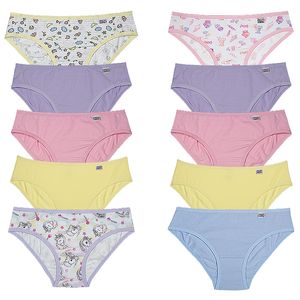 Kit de 10 Calcinhas Infantil Tipo Biquíni em Cotton*