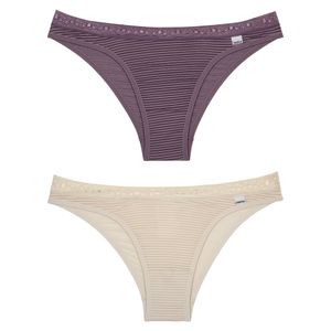 Kit 2 Calcinhas Tanga em Devorê e Renda