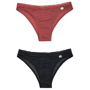 Kit 2 Calcinhas Tanga em Devorê e Renda