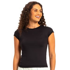 Camiseta T-shirt Feminina em Tecido Sensitive Preto
