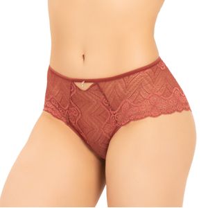 Calça Renda Zig Zag Ponto De Luz Franzid Carmim