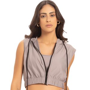 Jaqueta Fitness Em Tecido Space Mesh Cinza Cromo