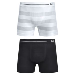 Kit 02 Cuecas Boxer sem Costura Rio Man Branco/preto
