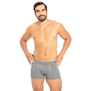 Cueca Boxer Sem Costura Em Microfibra Flamê Cinza