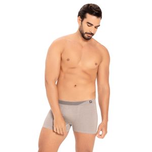Cueca Boxer Sem Costura Individual em Algodão Mescla