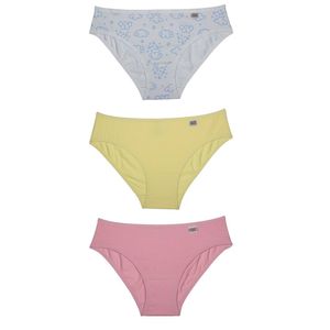 Kit 3 Calcinhas Biquíni Infantil em Cotton