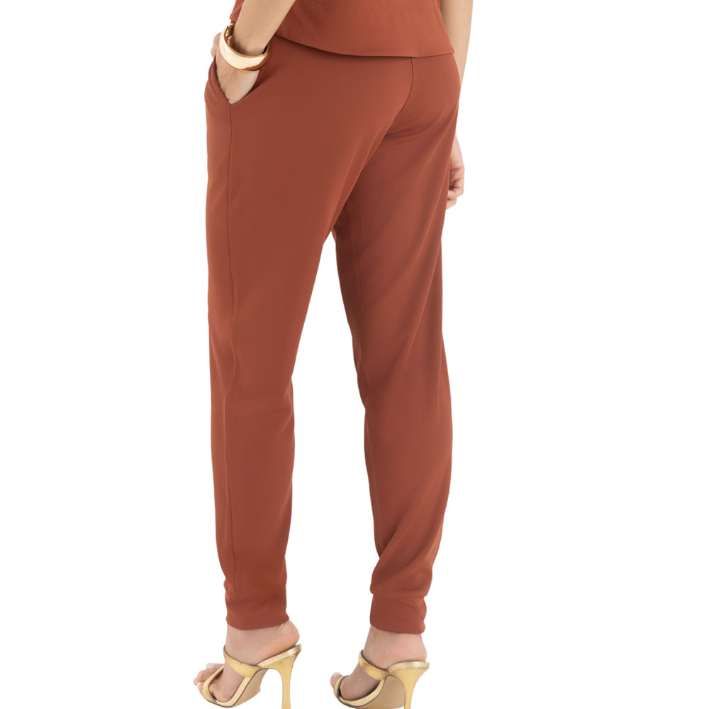 Calça Jogger Texturizada Terracota