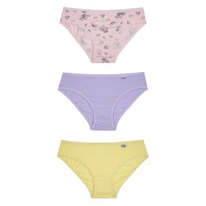 Kit 3 Calcinhas Biquíni Infantil em Cotton