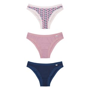 Kit 3 Calcinhas Biquíni em Cotton