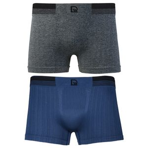 Kit com 2 Cuecas Boxer Sem Costura Infantil Marinho/Msc. Escuro