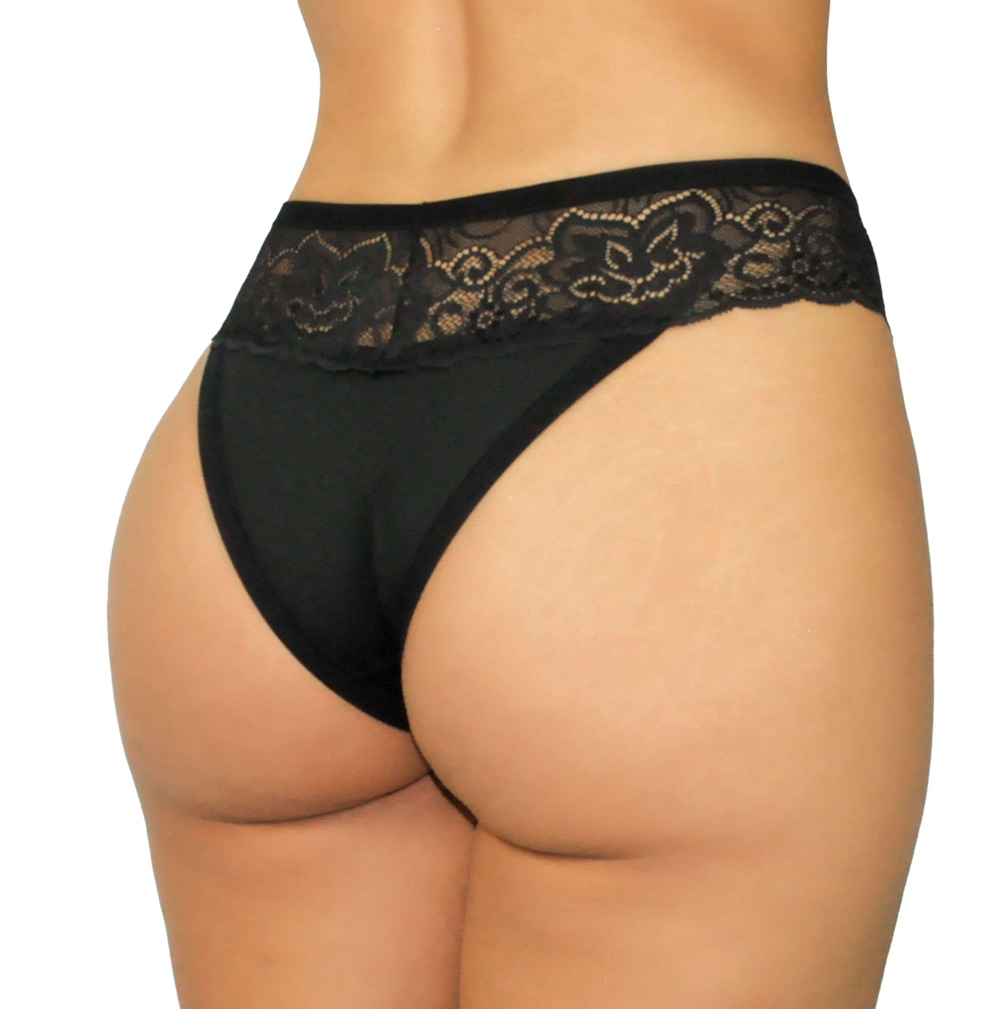 Calcinha Biquini Em Sensitive E Renda Musa Preto