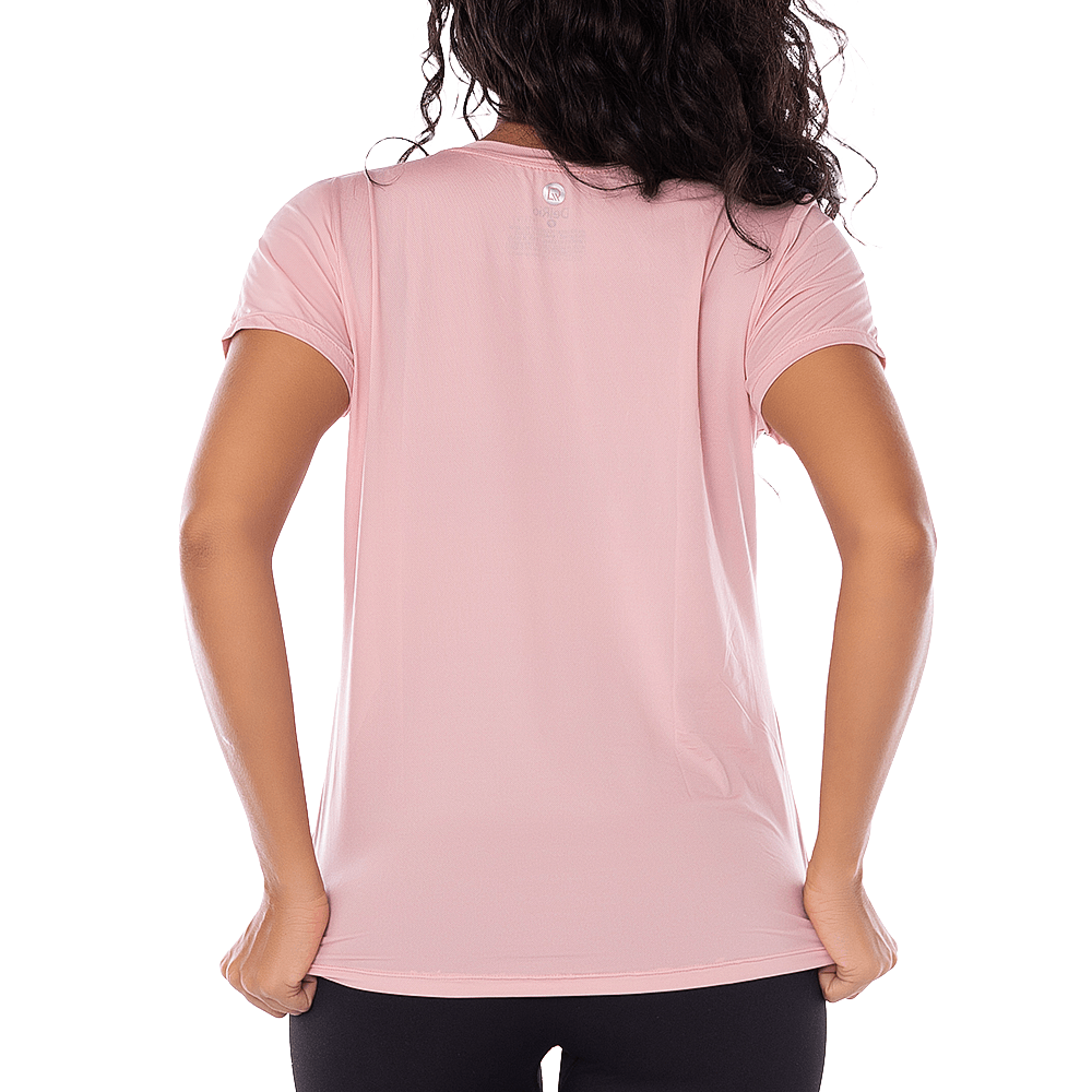 T-Shirt Fitness Em Micro Dry Rosa Pó