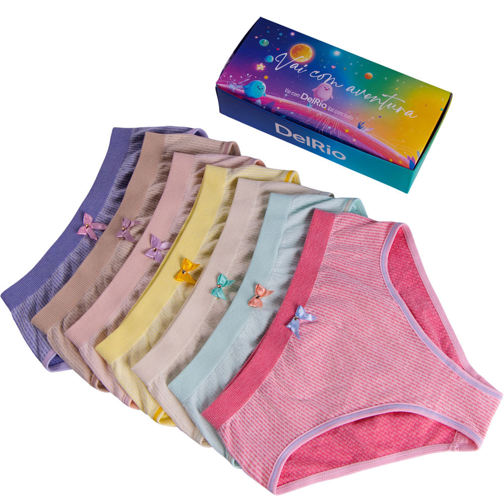 Kit 7 Calcinhas Infantis Aventura